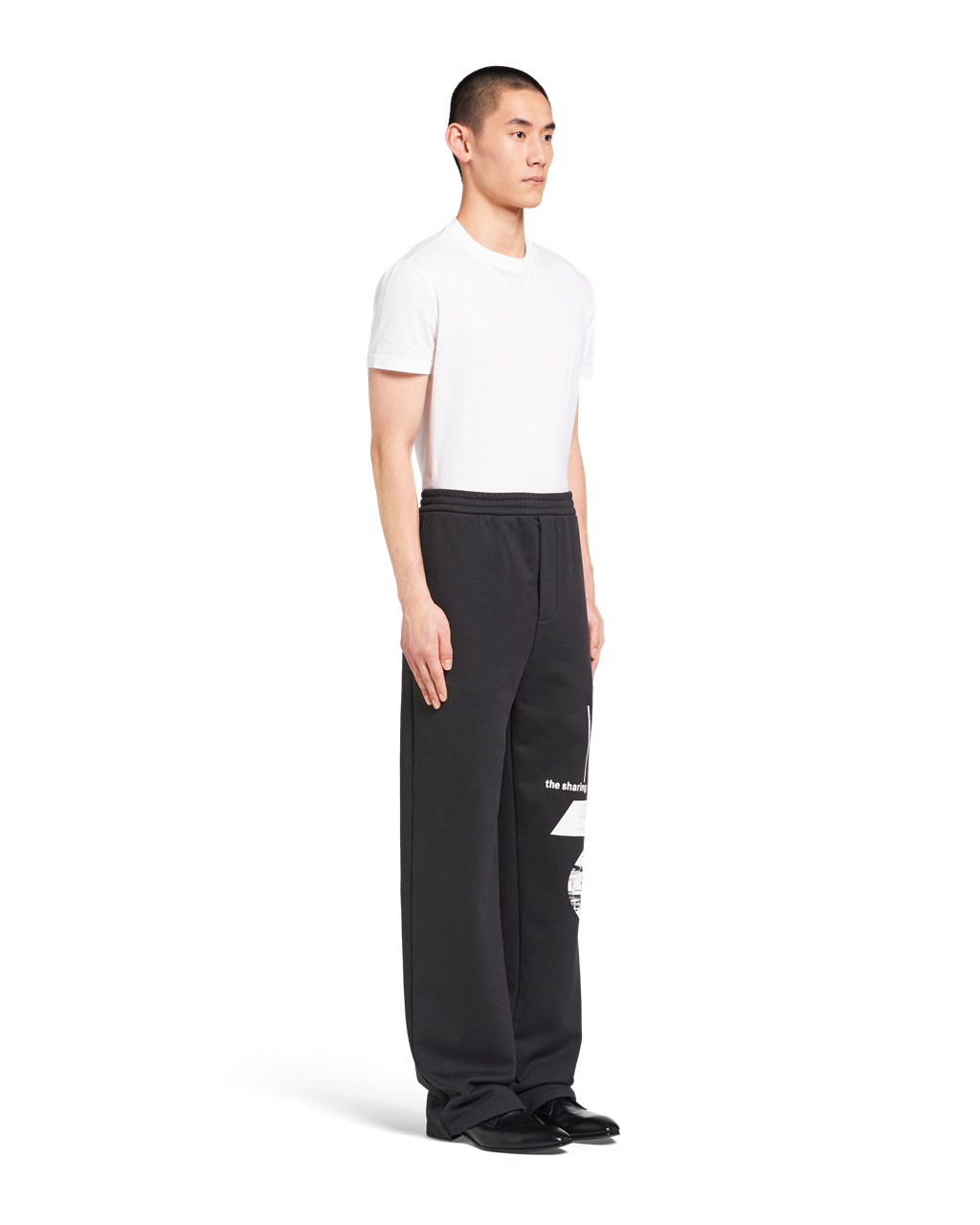 Prada Printed Pamut Fleece Pants Fekete Fehér | JTNXPK529