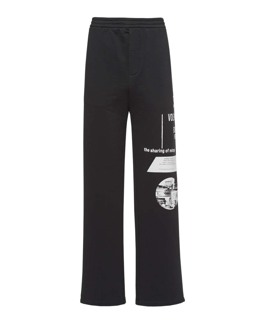 Prada Printed Pamut Fleece Pants Fekete Fehér | JTNXPK529