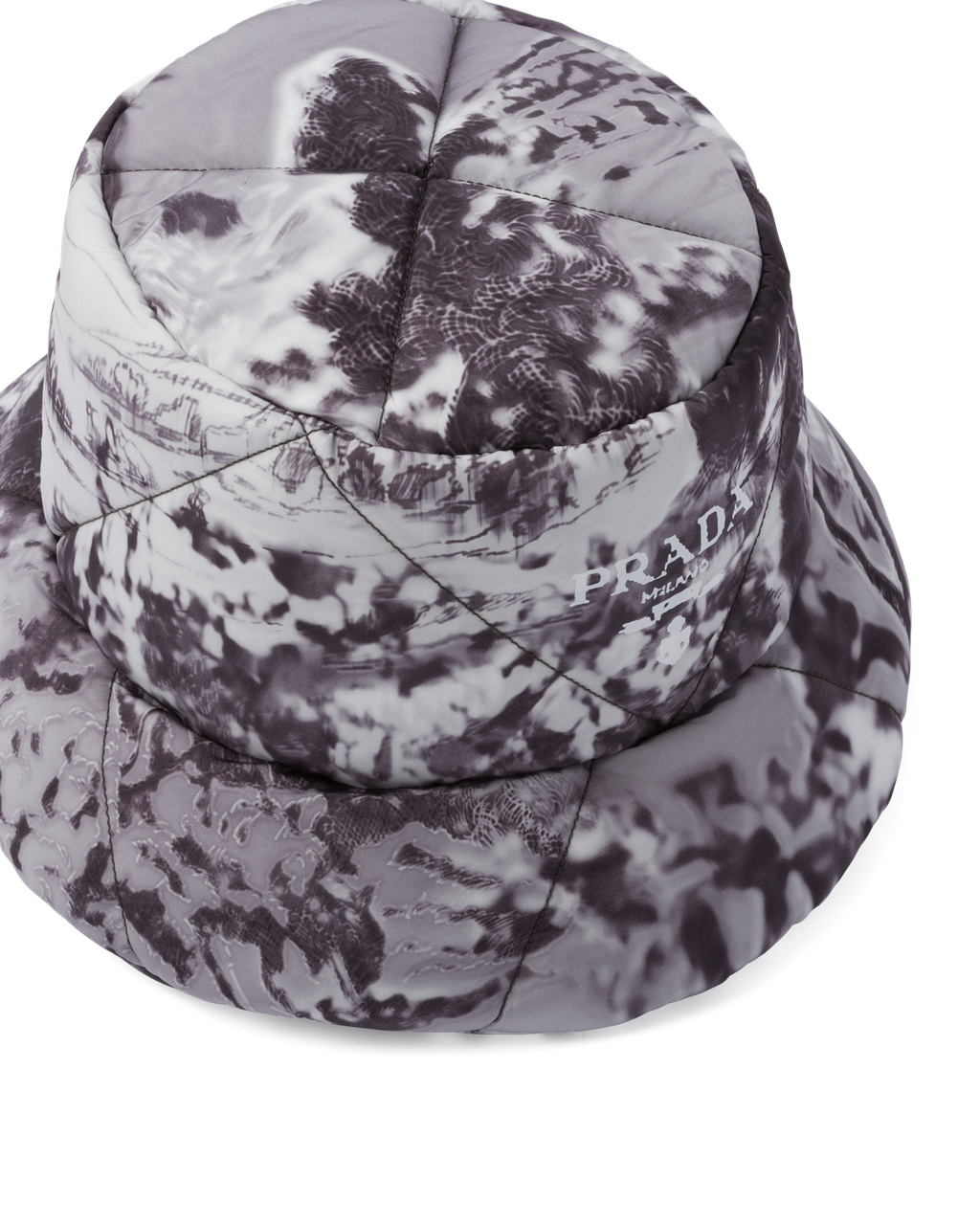 Prada Printed Re-nylon Bucket Hat Cloudy Gray | CLPIYX259