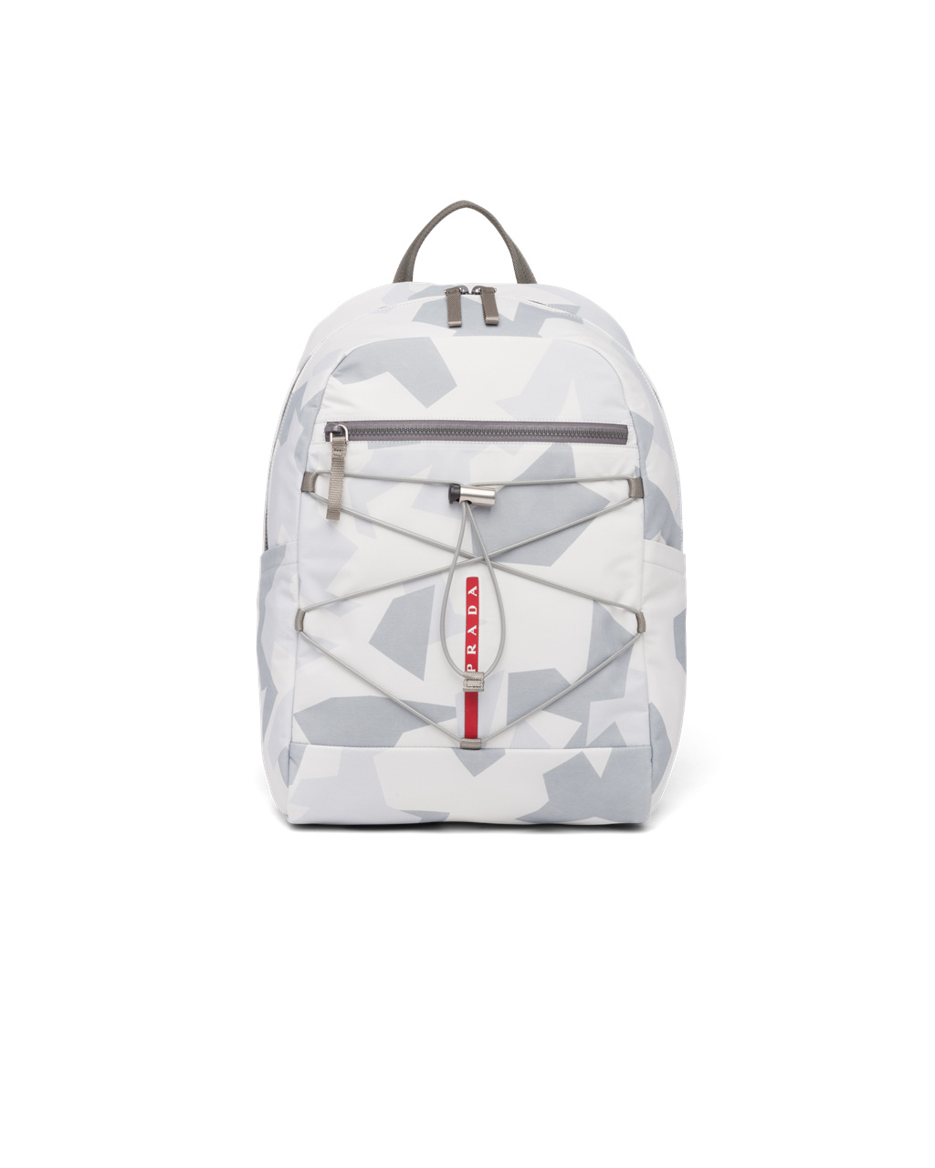 Prada Printed Technical Fabric Backpack Marble Gray | SHLXQF931