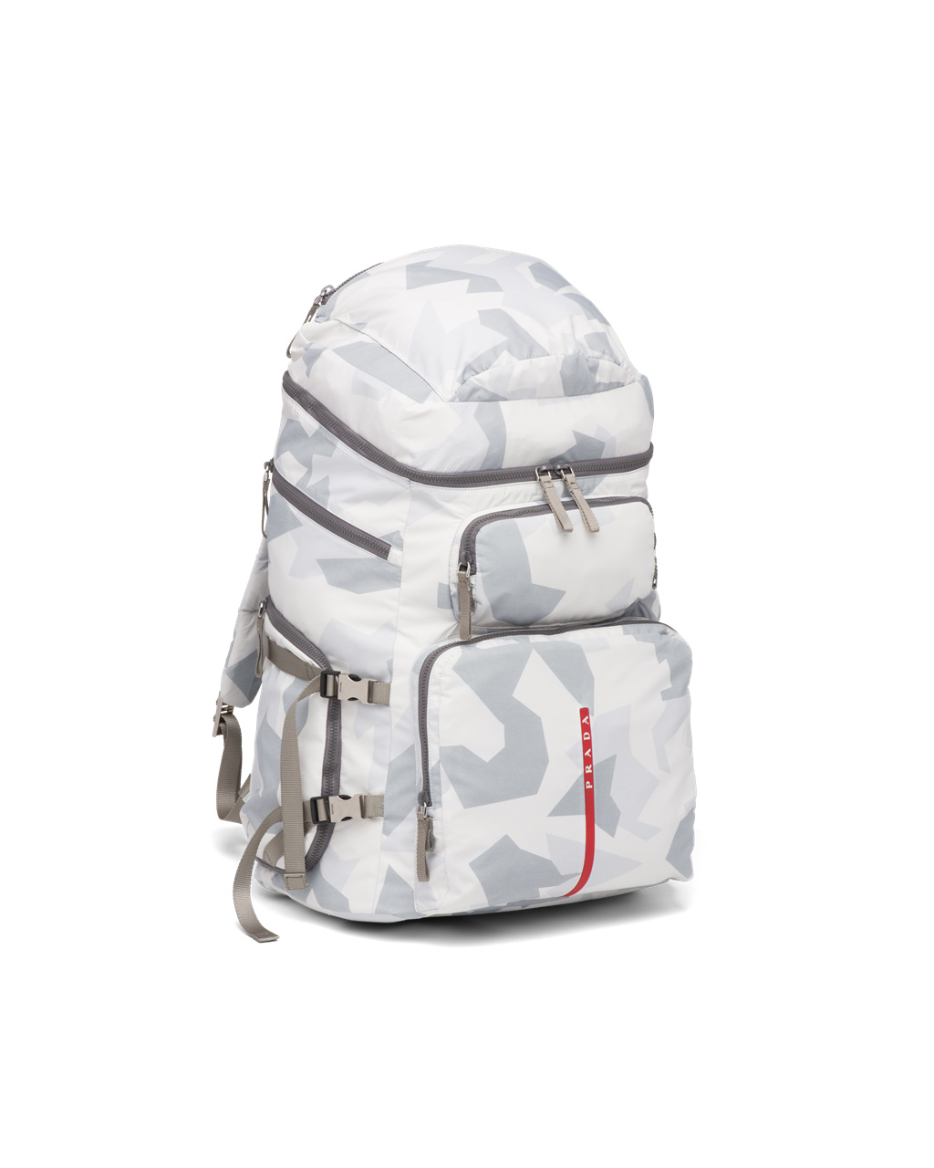 Prada Printed Technical Fabric Ski Boot Backpack Marble Gray | SQTKNH410