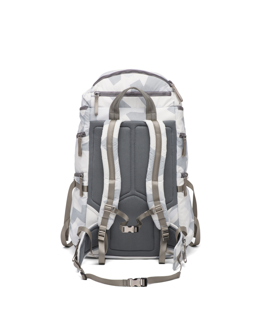 Prada Printed Technical Fabric Ski Boot Backpack Marble Gray | SQTKNH410