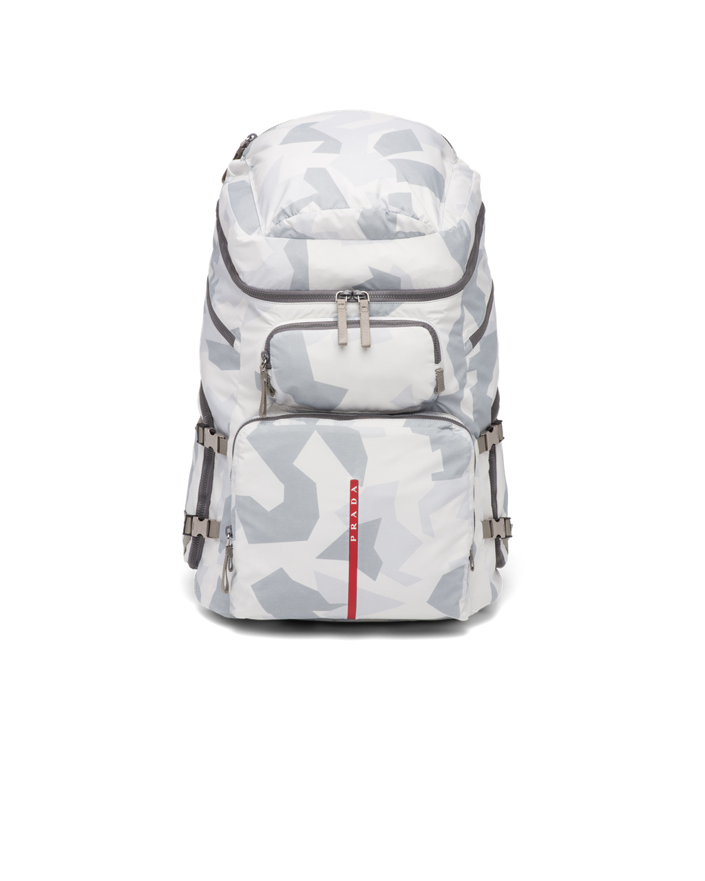 Prada Printed Technical Fabric Ski Boot Backpack Marble Gray | SQTKNH410