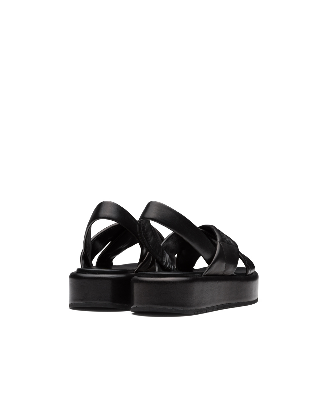 Prada Quilted Nappa Bőr Flatform Sandals Fekete | JISZRU167