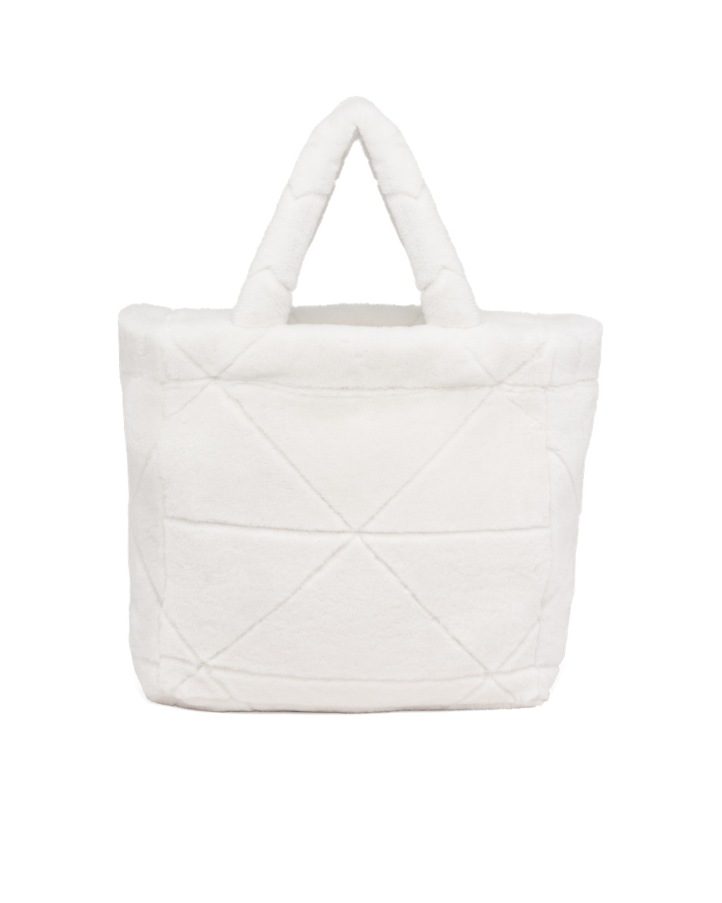 Prada Quilted Shearling Tote Bag Fehér Fekete | WYGXBI092