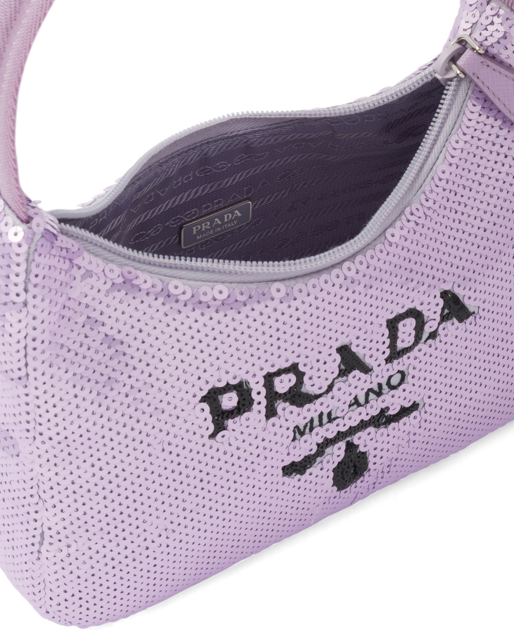 Prada Re-edition 2000 Sequined Re-nylon Mini-bag Fekete | FVGIOD703