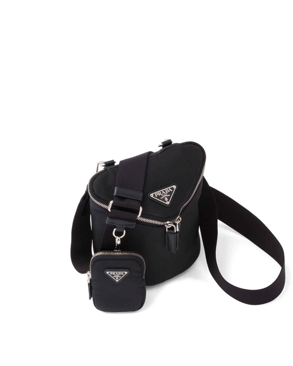 Prada Re-nylon And Bőr Shoulder Bag Fekete | LBSCRV718