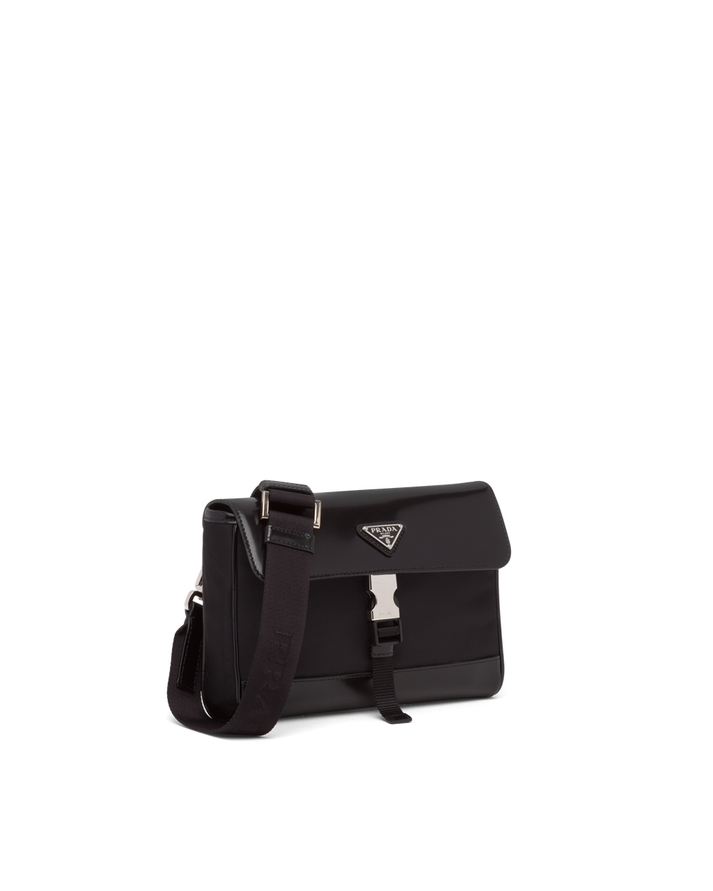 Prada Re-nylon And Bőr Shoulder Bag Fekete | YWFXOZ584