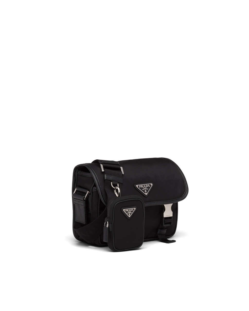 Prada Re-nylon And Saffiano Bőr Shoulder Bag Fekete | NGHKFS640