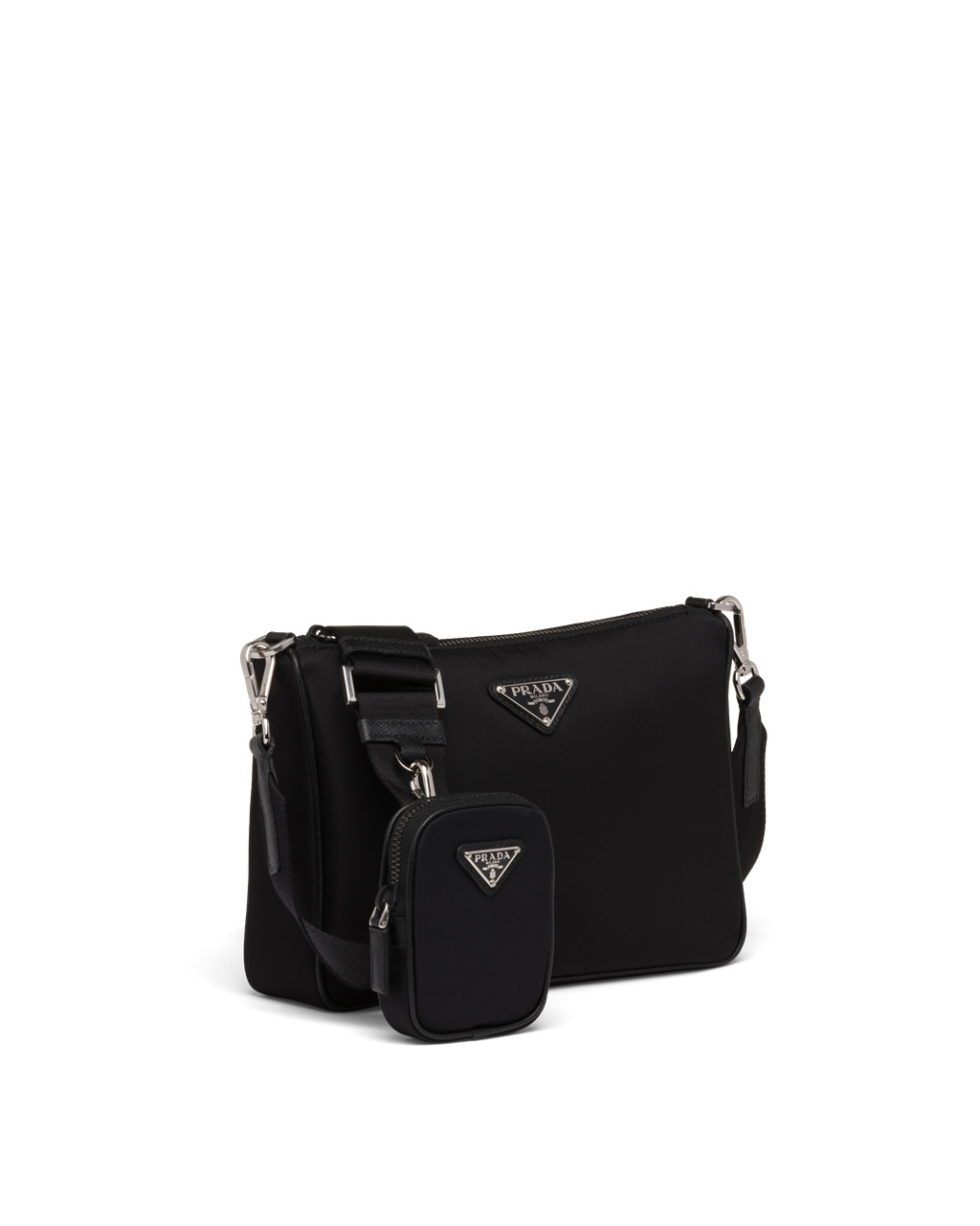 Prada Re-nylon And Saffiano Bőr Shoulder Bag Fekete | SMAHOT193