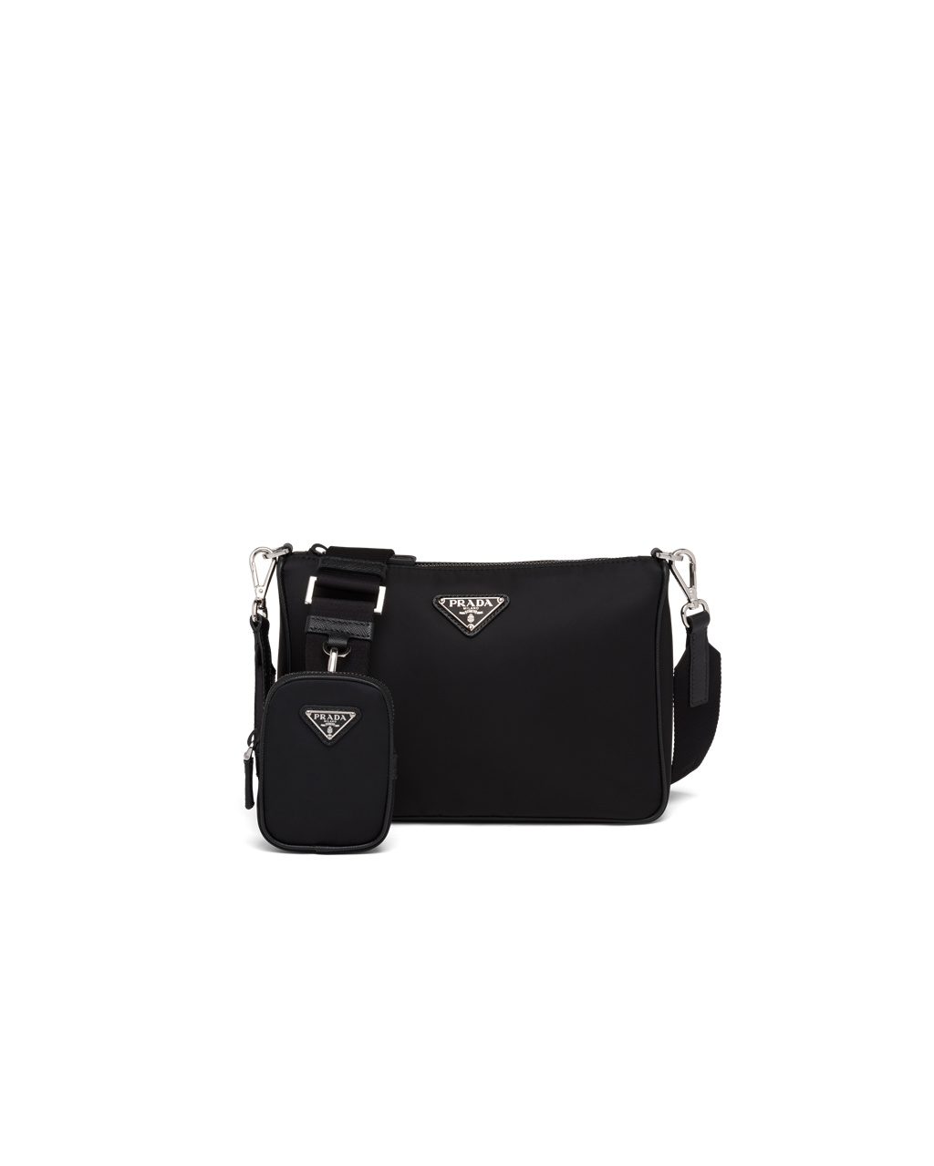 Prada Re-nylon And Saffiano Bőr Shoulder Bag Fekete | SMAHOT193