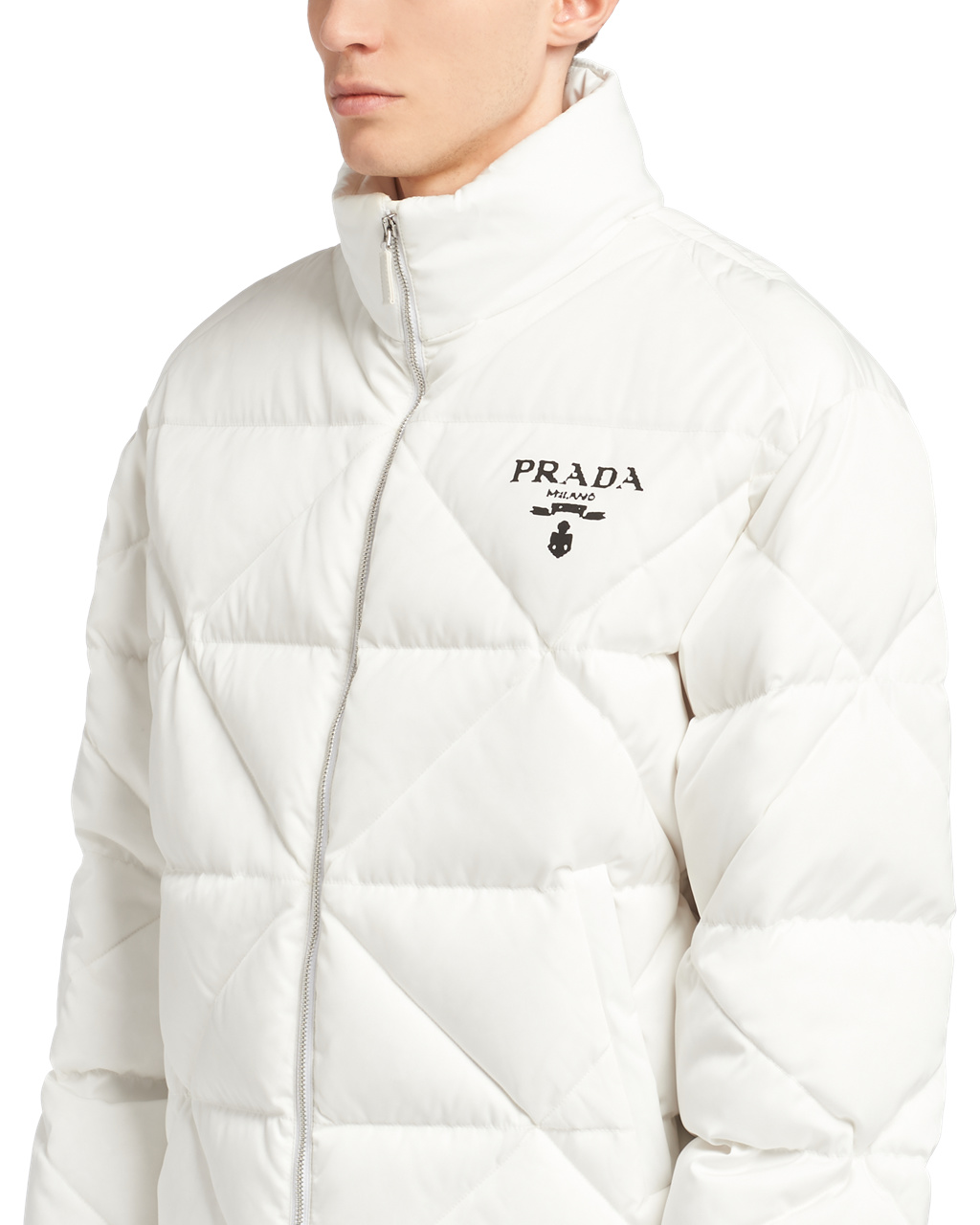 Prada Re-nylon Down Jacket Fehér | ESRYGZ729