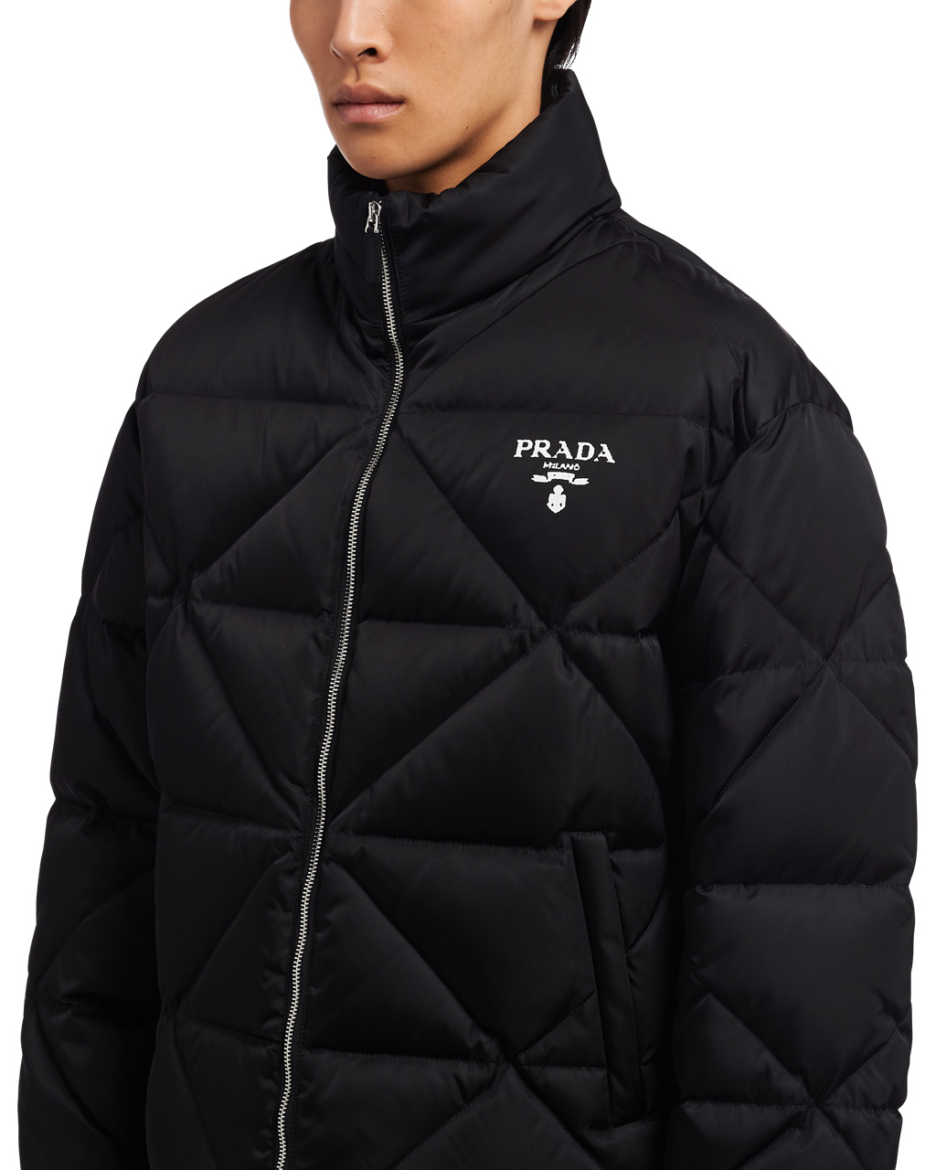 Prada Re-nylon Down Jacket Fekete | YKSNHI682