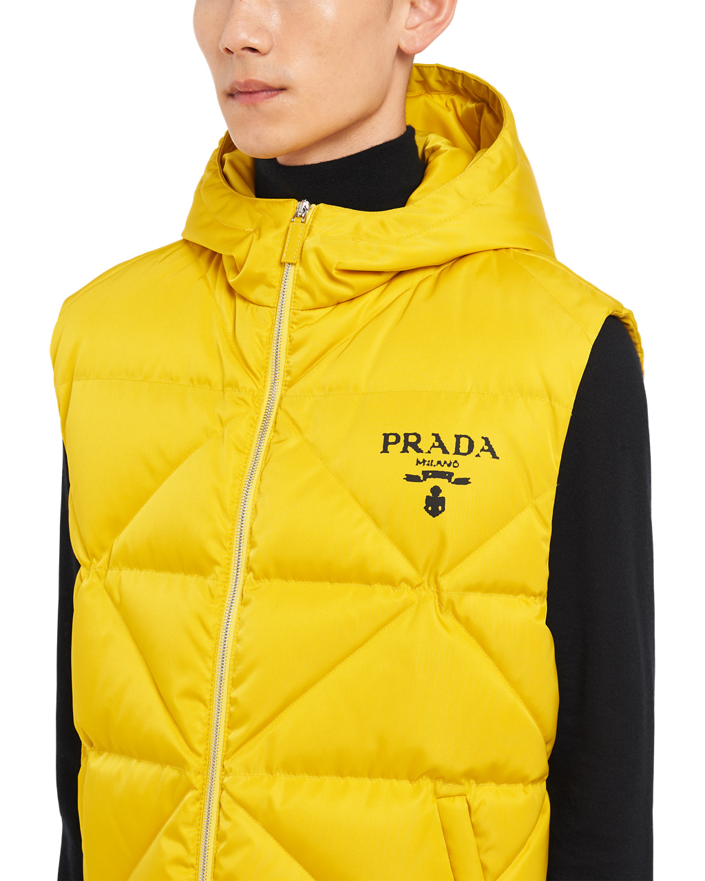 Prada Re-nylon Down Vest Sárga | HJGCPA896