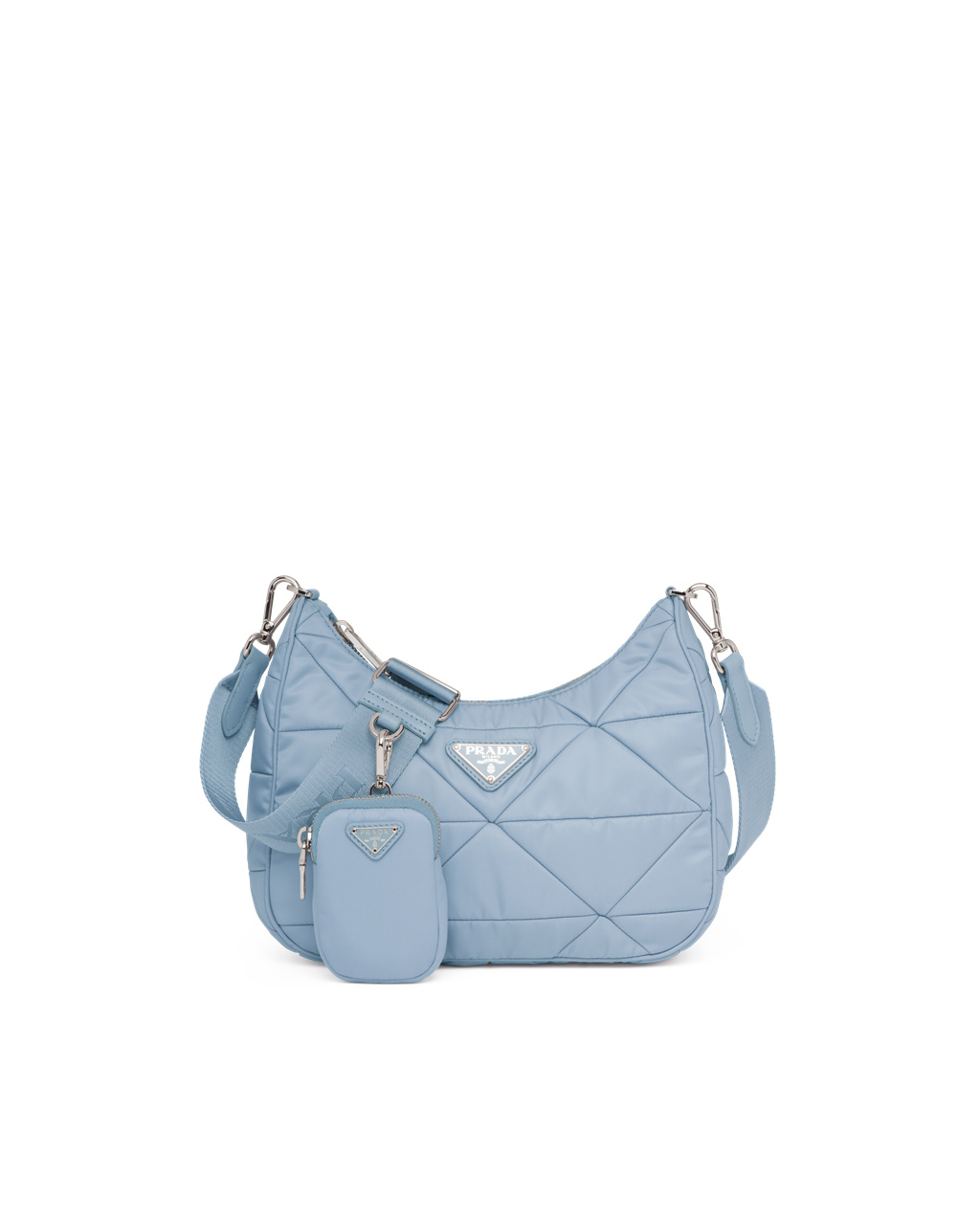 Prada Re-nylon Padded Hobo Bag Celeste | ENUGLY426