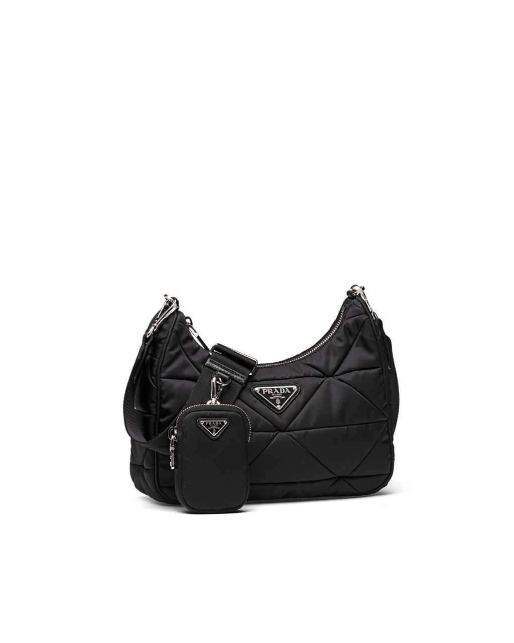 Prada Re-nylon Padded Hobo Bag Fekete | MDGTKP381