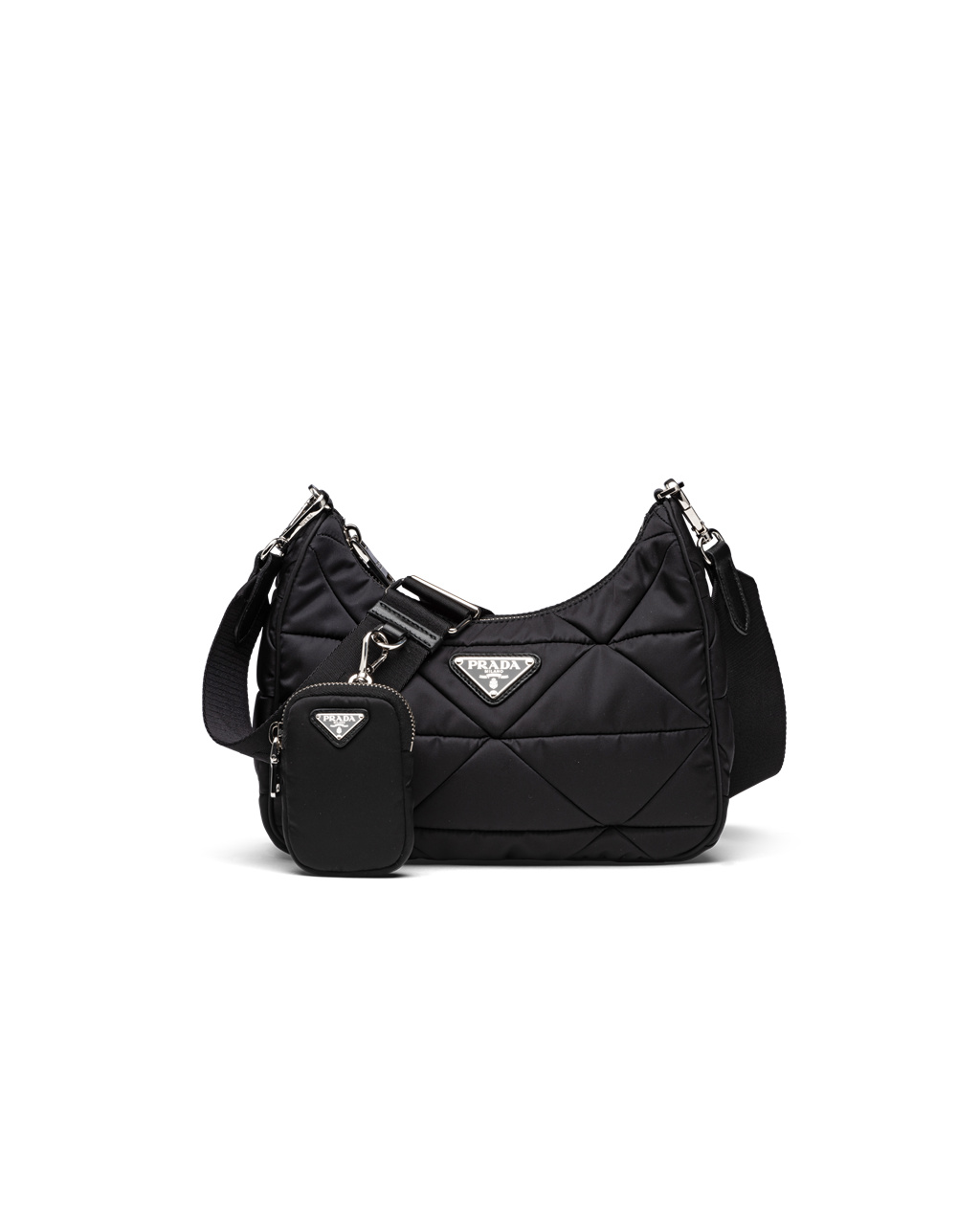 Prada Re-nylon Padded Hobo Bag Fekete | MDGTKP381