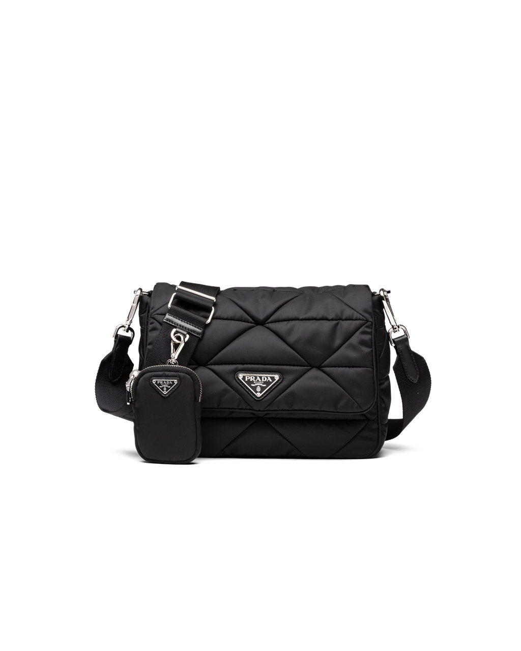 Prada Re-nylon Padded Shoulder Bag Fekete | EJNMBA120