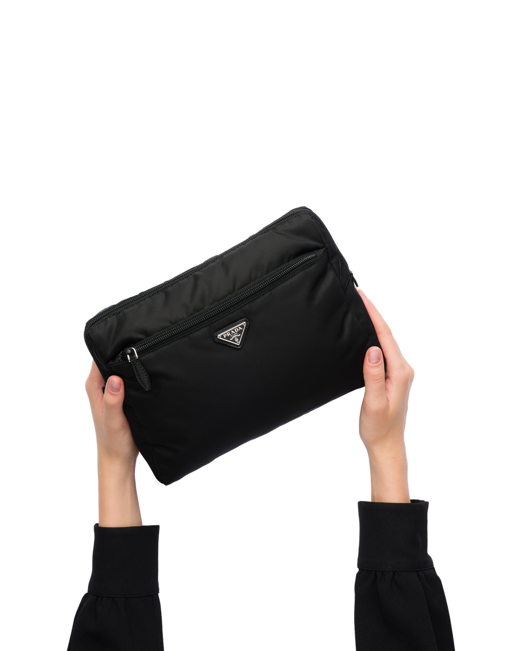 Prada Re-nylon Pouch Fekete Kék | JWDHMP573