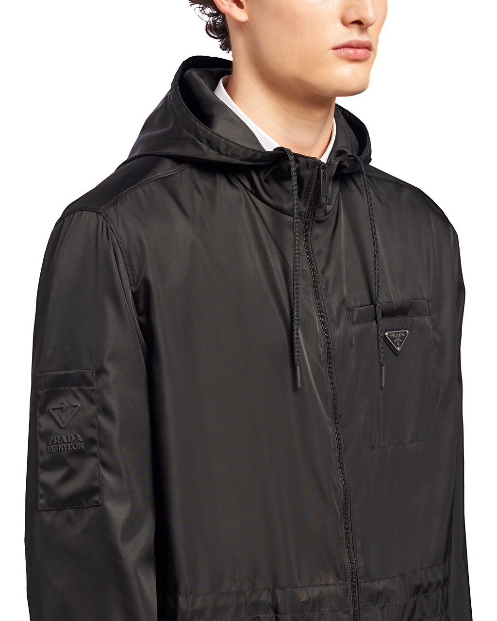 Prada Re-nylon Raincoat Fekete | HYXMBW974