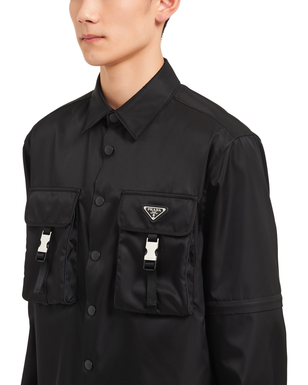 Prada Re-nylon Shirt Fekete | DFURYG796