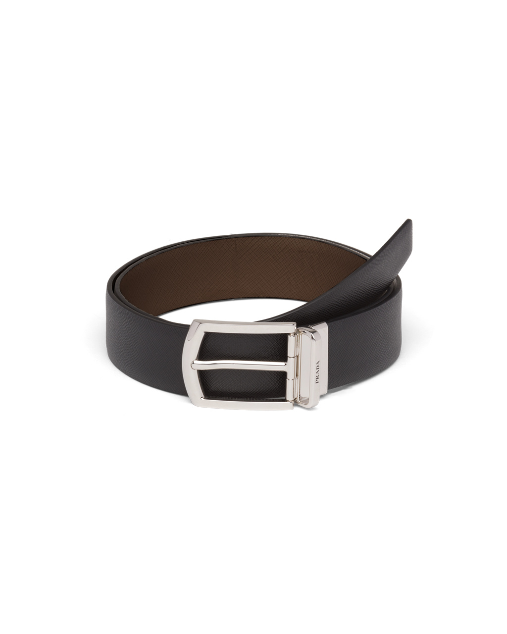 Prada Reversible Saffiano Bőr Belt Fekete | UBIKLQ560