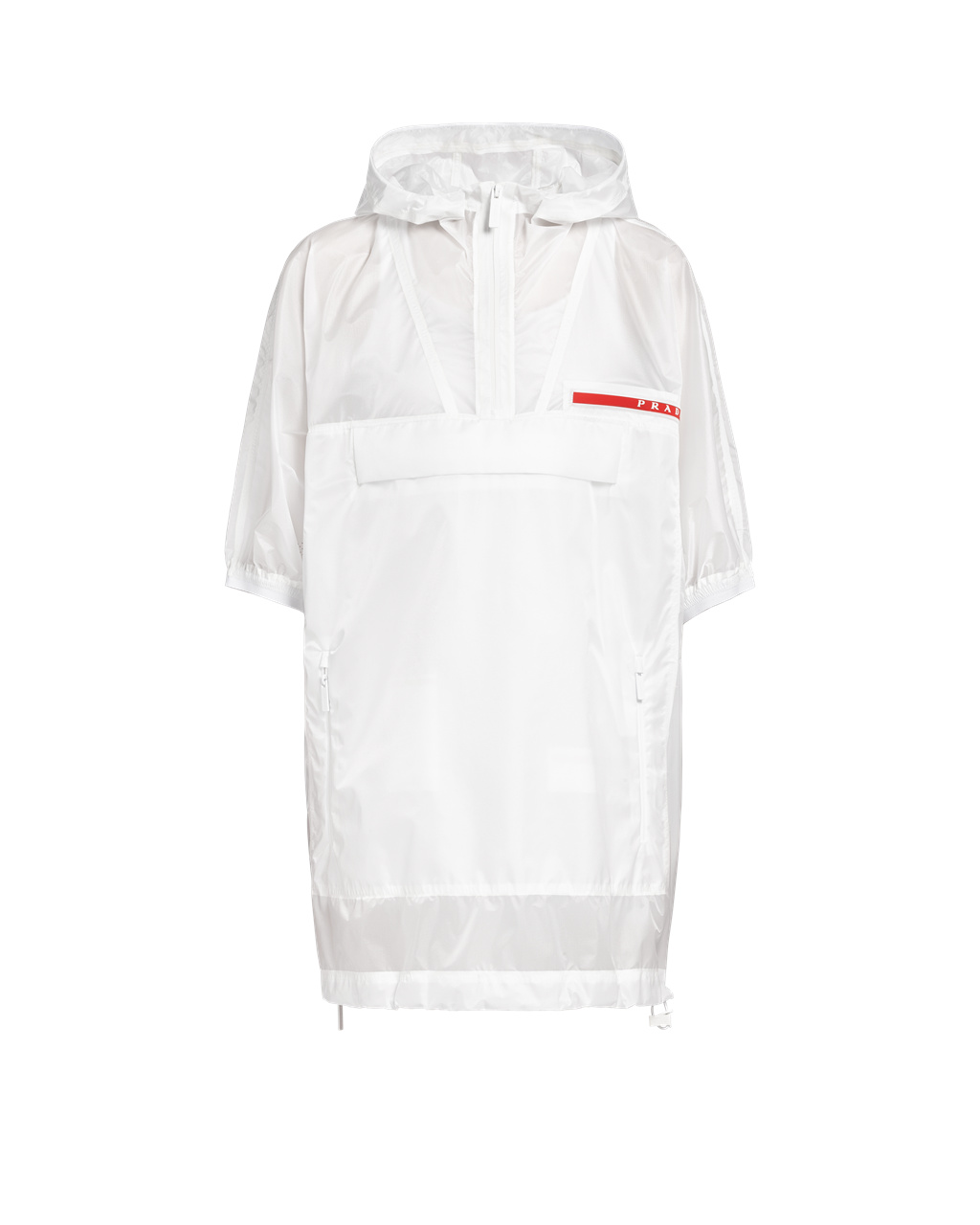 Prada Ripstop Csuklyás Raincoat Fehér | DFVMZJ492