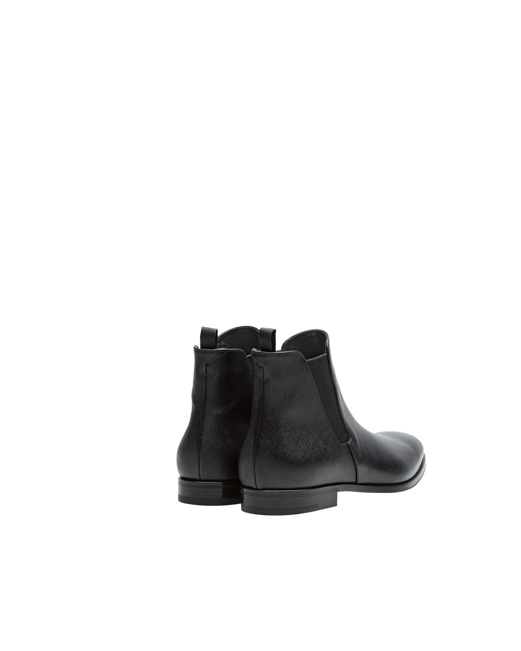 Prada Saffiano Bőr Booties Fekete | JRFBXZ916