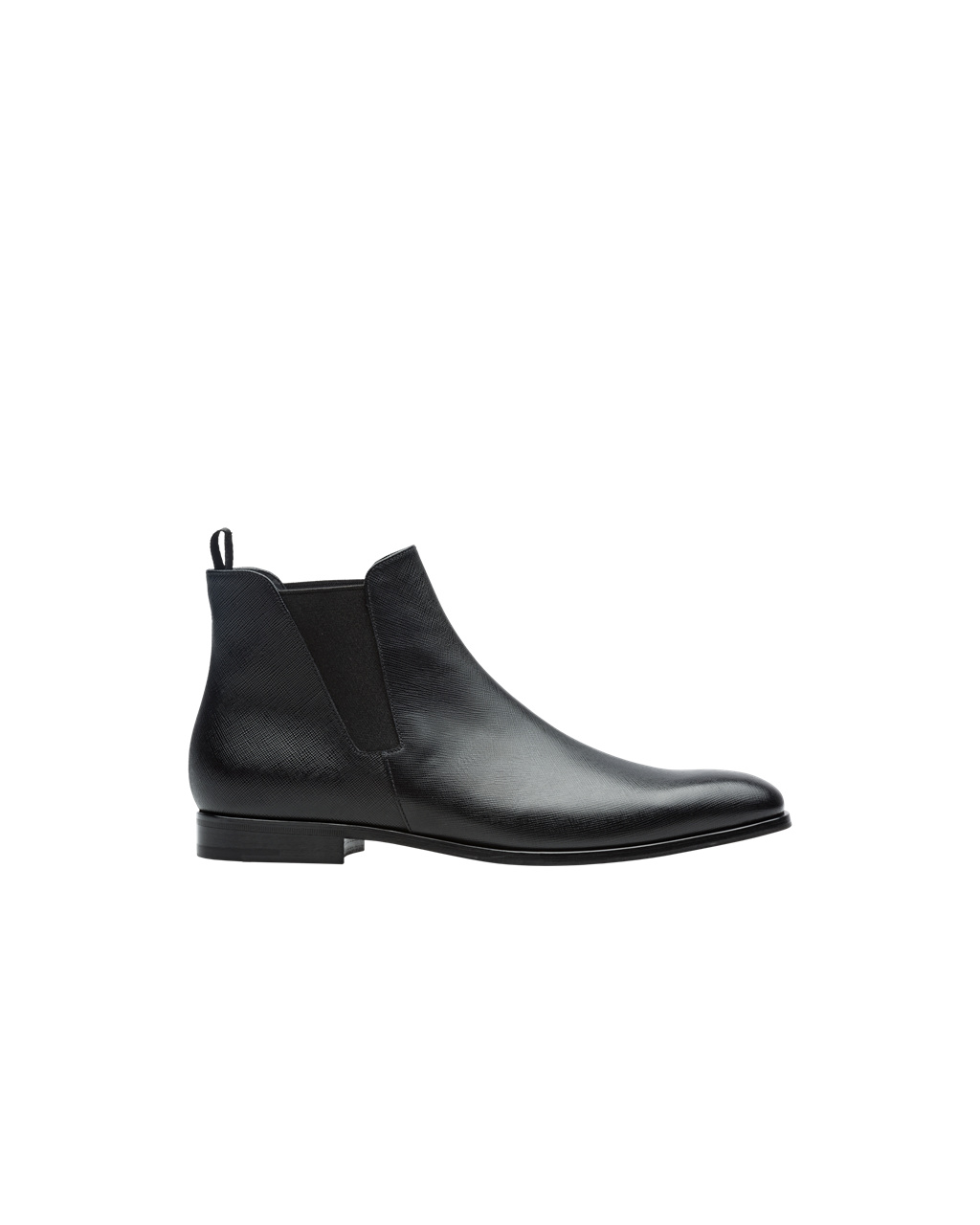 Prada Saffiano Bőr Booties Fekete | JRFBXZ916