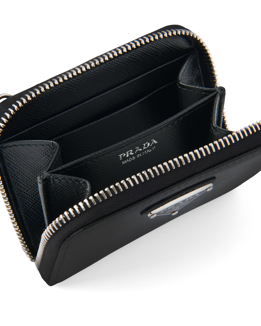 Prada Saffiano Bőr Card Holder Fekete | IMHUZE439