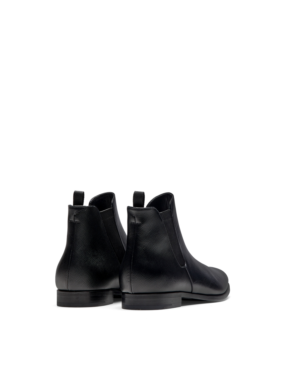 Prada Saffiano Bőr Chelsea Boots Fekete | YCQWKG302