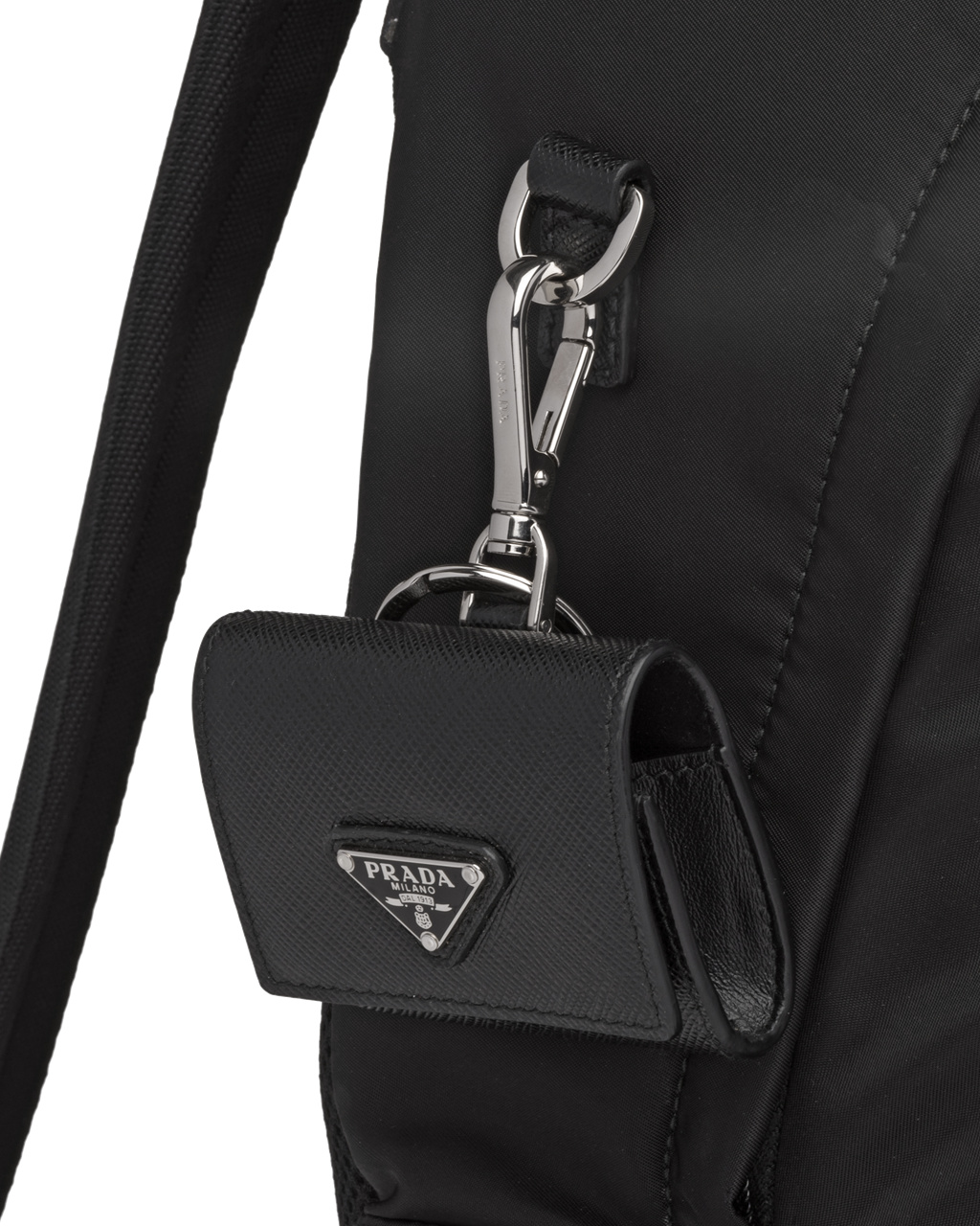 Prada Saffiano Bőr Headphone Case Fekete | MGATOK204