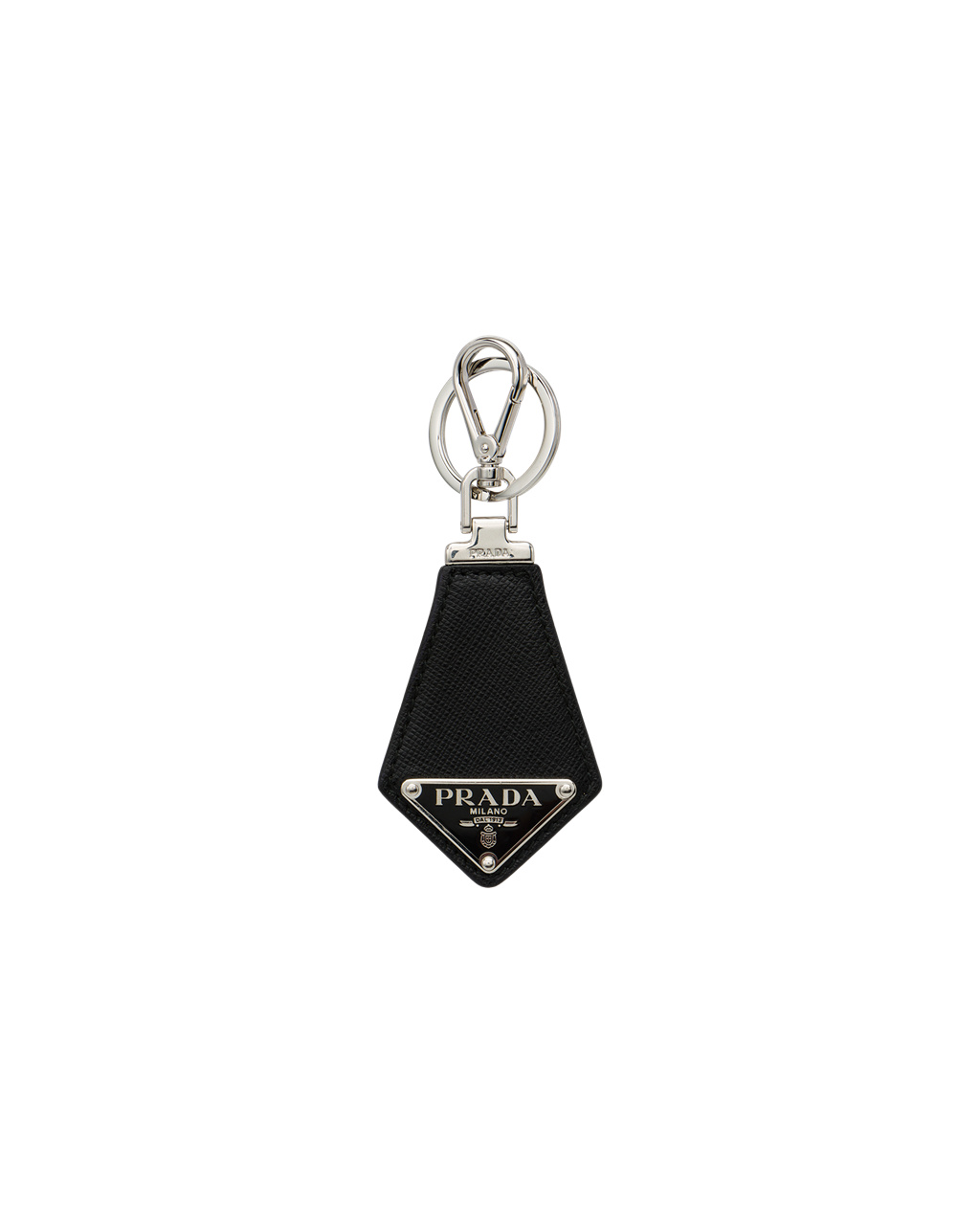 Prada Saffiano Bőr Keychain Fekete | JQDFVT958