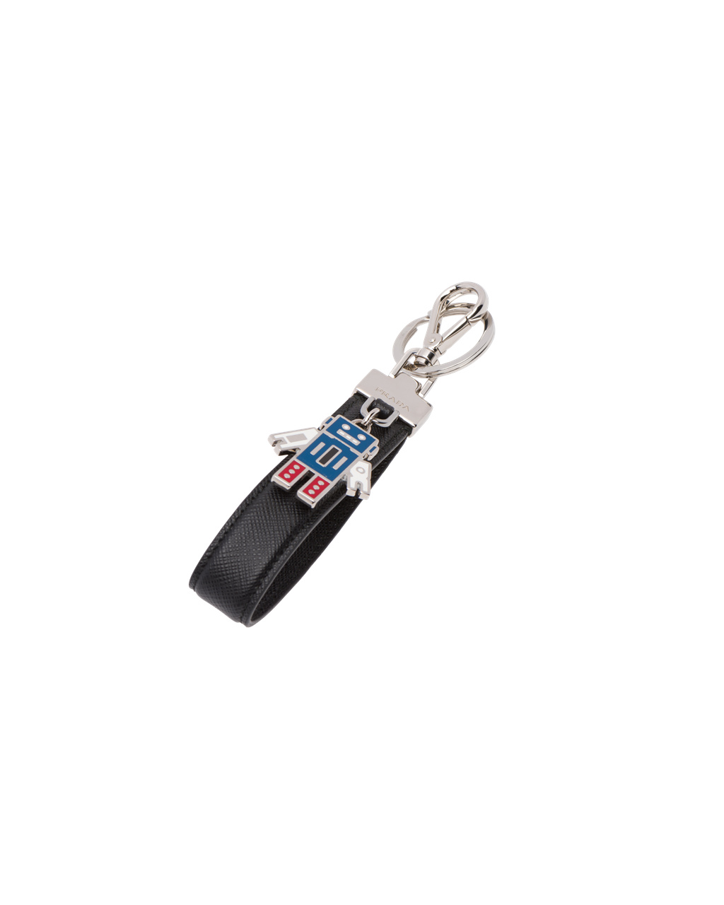 Prada Saffiano Bőr Keychain Fekete | LRAPIW293