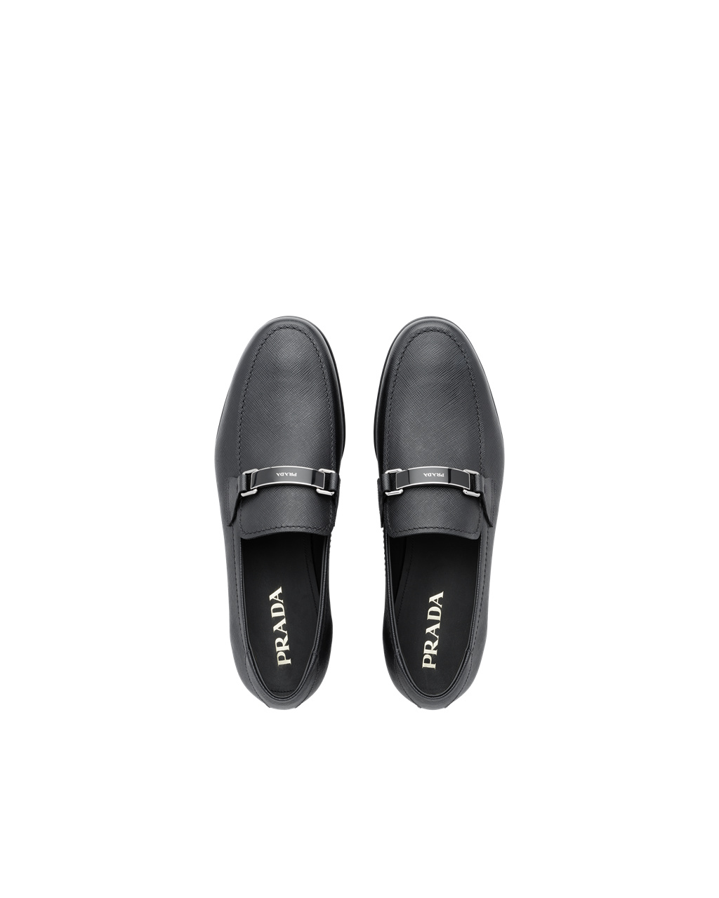 Prada Saffiano Bőr Loafers Fekete | MRCPND091