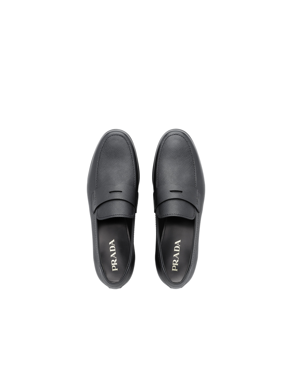 Prada Saffiano Bőr Loafers Fekete | ZOQFKU167