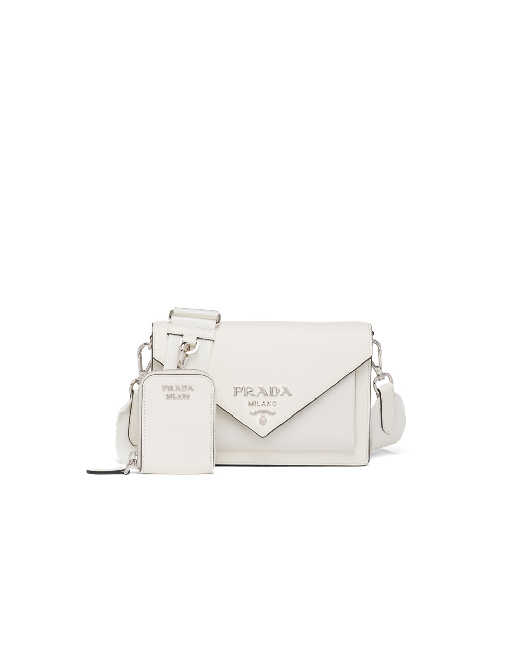 Prada Saffiano Bőr Mini Envelope Bag Fehér | AZDNMS193