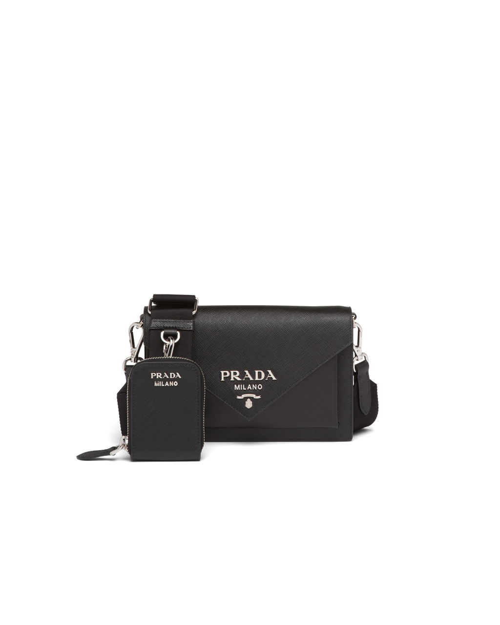 Prada Saffiano Bőr Mini Envelope Bag Fekete | VSIRQC105