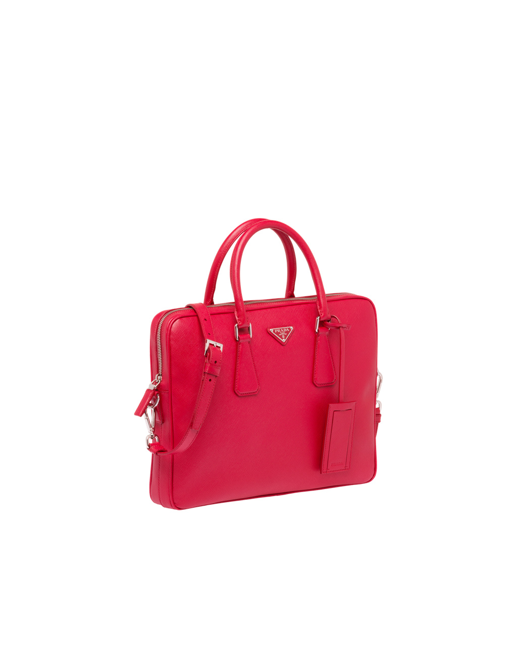 Prada Saffiano Bőr Munka Bag Piros | JKRLPX720