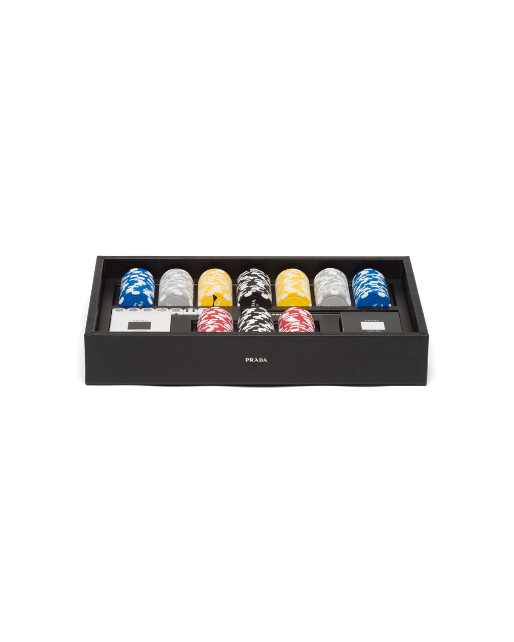 Prada Saffiano Bőr Poker Set Fekete | YLZMFP857