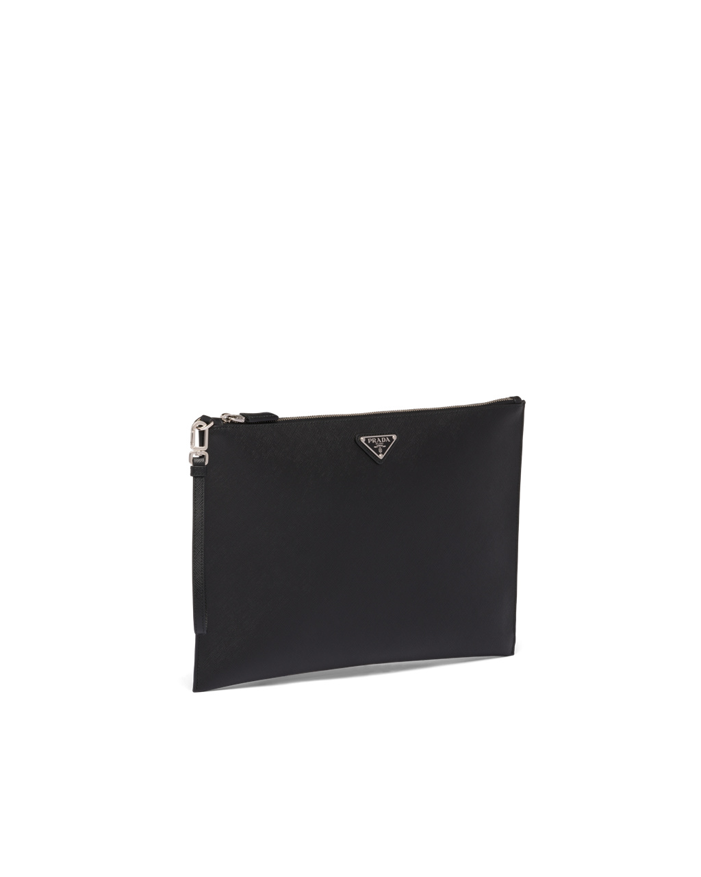 Prada Saffiano Bőr Pouch Fekete | WMUDTX281