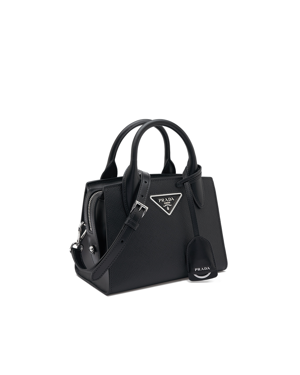 Prada Saffiano Bőr Prada Kristen Handbag Fekete | MQXGJH816