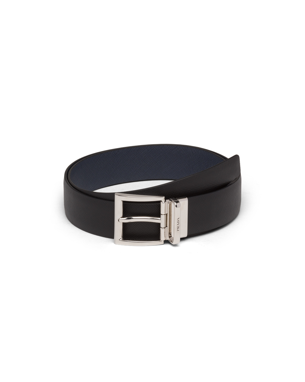 Prada Saffiano Bőr Reversible Belt Fekete Kék | FUHNJG610