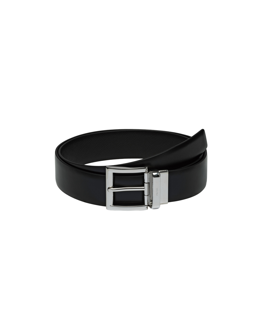 Prada Saffiano Bőr Reversible Belt Fekete | TUXQZM743