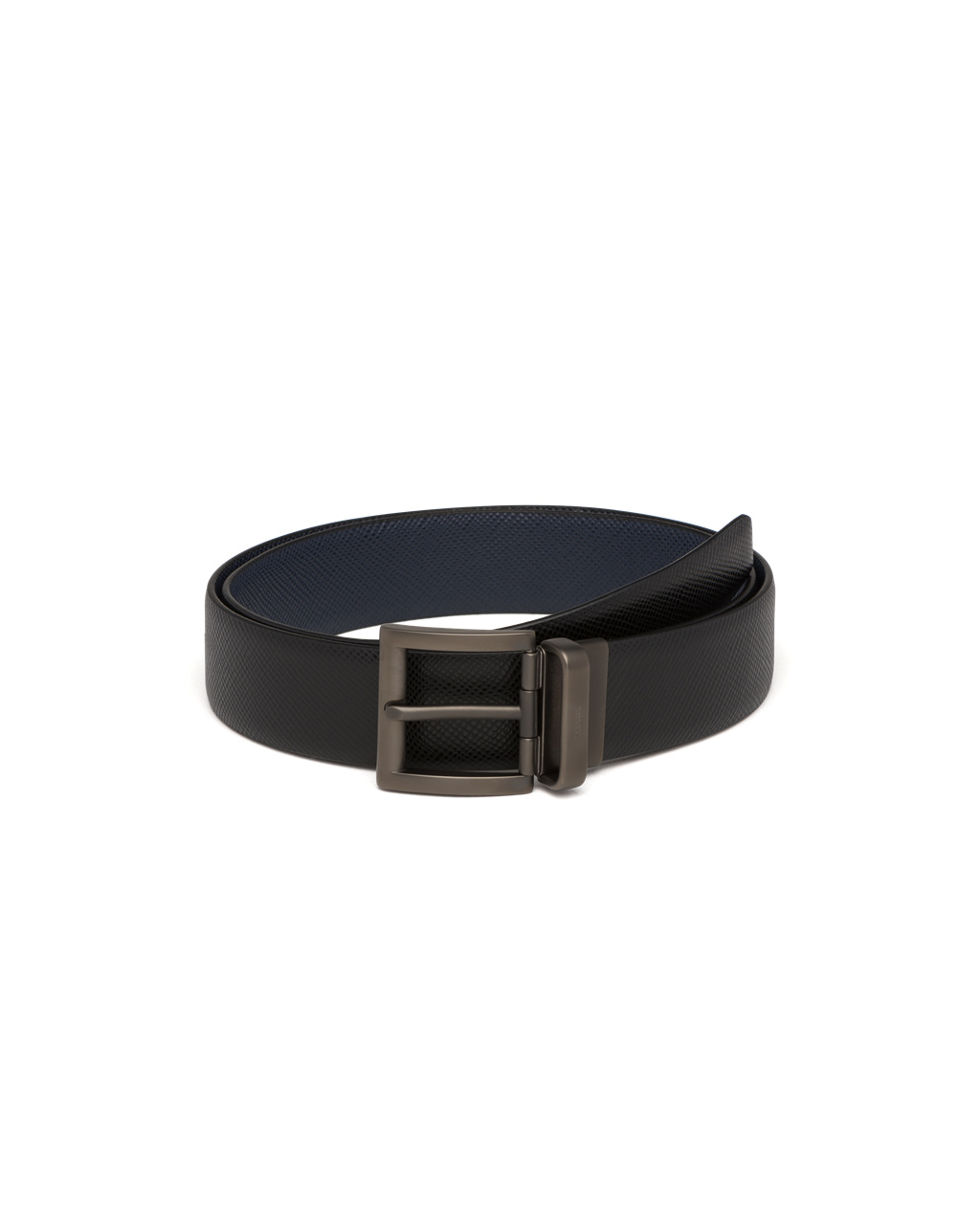 Prada Saffiano Bőr Reversible Belt Fekete Kék | XEBOTP395