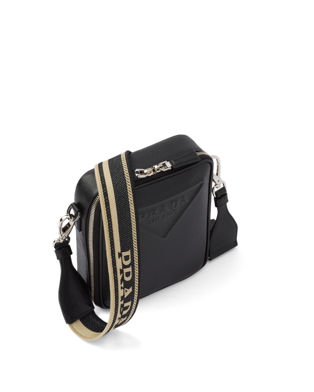 Prada Saffiano Bőr Shoulder Bag Fekete | RDTOXZ841