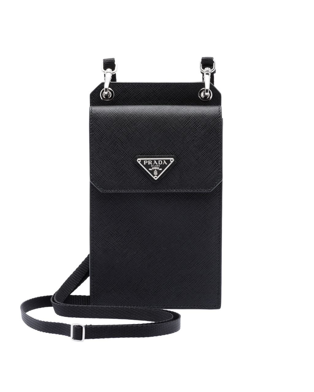 Prada Saffiano Bőr Smartphone Case Fekete | YFVITN087