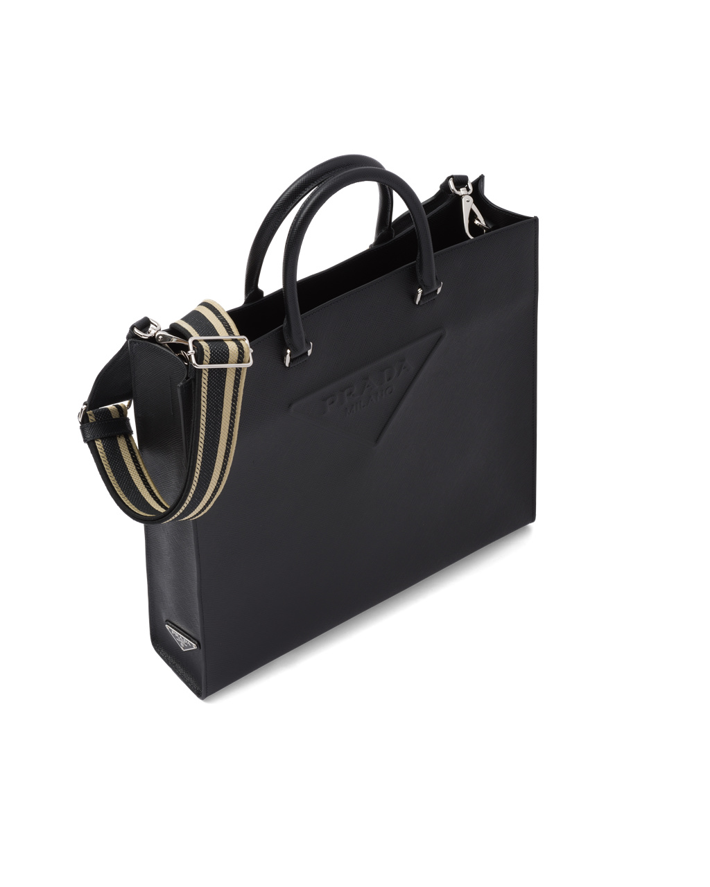 Prada Saffiano Bőr Tote Fekete | SLCTJF936