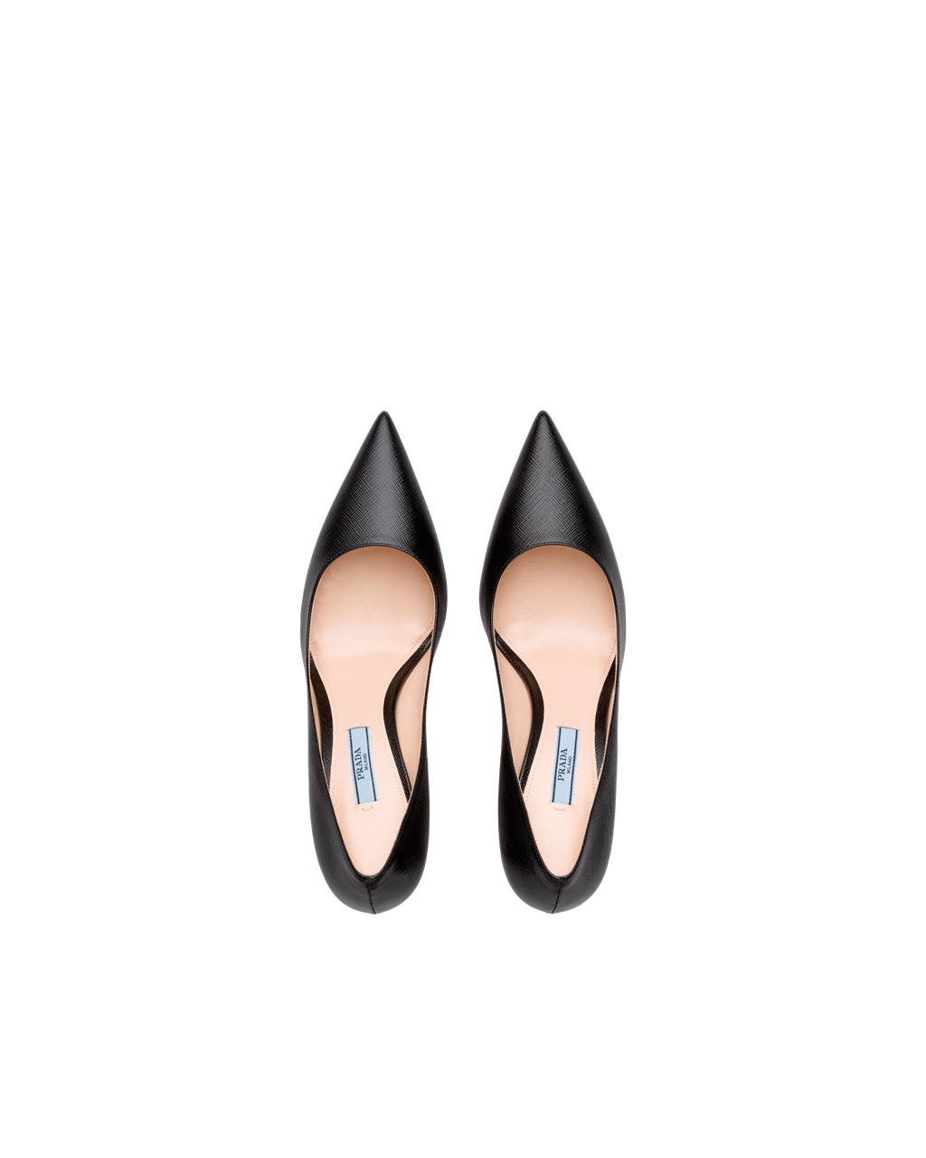 Prada Saffiano Textured Lakkbőr Bőr Pumps Fekete | LCFQTK937