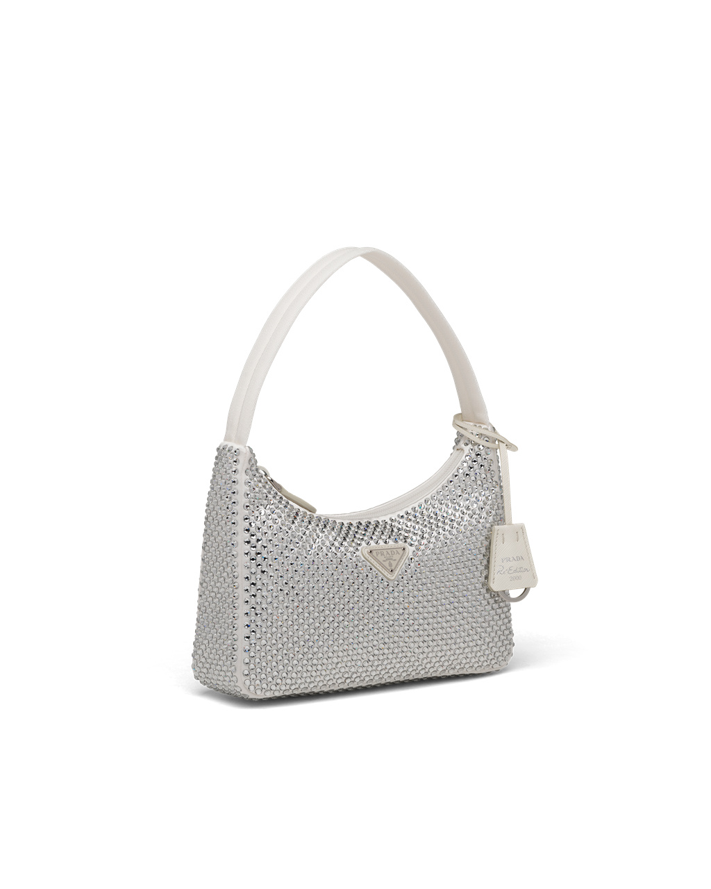 Prada Satin Mini-bag With Artificial Crystals Fehér | BWJUAQ096